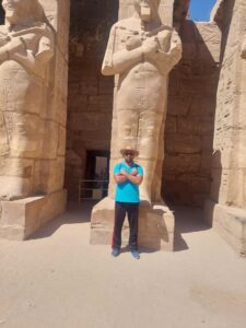 Memorial photos in the Temple of King Ramses III in Karnak, Luxor