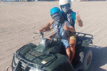 Booking Best Luxury ATV Desert Sunset Adventure trip with Kids Private Family Safari Quad Bike from Hurghada