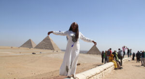 Visit the three pyramids of Giza