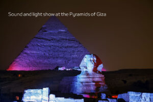 Sound-and-light-show-at-the-Pyramids-of-Giza 10 Days Packages Cairo Nile Cruise Mount Sinai Sharm El Sheikh