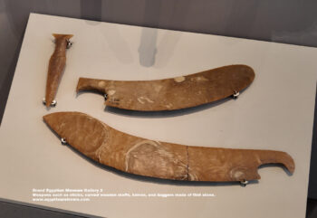 119-Dynasty-1,-first-intermediate-period,-wood,-flint,-moalla,-Ancient-Egypt,-History-Pharaohs,-Grand-Egyptian-Museum,-Weapons-such-as-sticks,-curved-wooden-staffs,-knives,-daggers