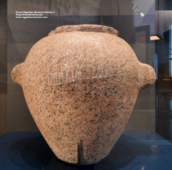 123-Dynasty-2,-granite,-Hierakonpolis,-Ancient-Egypt,-History-Pharaohs,-Grand-Egyptian-Museum,-King-Khasekhemwy-jar