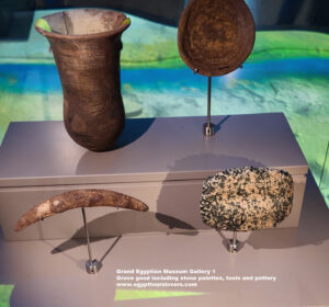 13-Neolithic-period,-pottery,-granite,-flint,-bone,-gebel-ramlah,-Grave-good,-stone-palettes,-pottery,-animal-husbandry-and-harvested-wild-crops,-Ancient-Egypt,-History-Pharaohs,-Grand-Egyptian-Museum