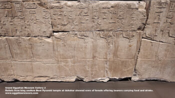 144_2-Dynasty-4,-limestone,-dahshur,-Ancient-Egypt,-History-Pharaohs,-Grand-Egyptian-Museum,-Reliefs-from-king-sneferu-Bent-Pyramid-temple,-female-offering-bearers-carrying-food,-drinks