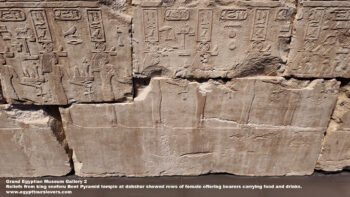 144_4-Dynasty-4,-limestone,-dahshur,-Ancient-Egypt,-History-Pharaohs,-Grand-Egyptian-Museum,-Reliefs-from-king-sneferu-Bent-Pyramid-temple,-female-offering-bearers-carrying-food,-drinks