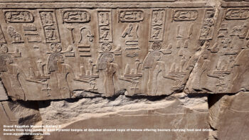 144_7-Dynasty-4,-limestone,-dahshur,-Ancient-Egypt,-History-Pharaohs,-Grand-Egyptian-Museum,-Reliefs-from-king-sneferu-Bent-Pyramid-temple,-female-offering-bearers-carrying-food,-drinks