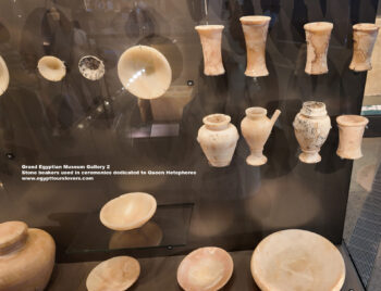 151-Dynasty-4,-Egyptian-alabaster,-giza,-Stone-beakers-used-in-ceremonies-dedicated-to-Queen-Hetepheres,-Ancient-Egypt,-History-Pharaohs,-Grand-Egyptian-Museum