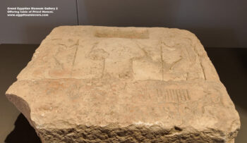 163-Dynasty-6,-limestone,-Saqqara,-Offering-table-of-Priest-Heneni,-Ancient-Egypt,-History-Pharaohs,-Grand-Egyptian-Museum