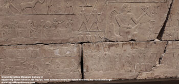 167-Dynasty-6,-limestone,-Saqqara,-Squatting-down-next-to-his-leg-ipi,-wife-senebet-turns-her-head-towards-her-husb,-Ancient-Egypt,-History-Pharaohs,-Grand-Egyptian-Museum