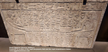 170-Dynasty-6,-limestone,-Saqqara,-Ancient-Egypt,-History-Pharaohs,-Grand-Egyptian-Museum,-Inspector-of-scribes-of-the-royal-documents-Huti-and-the-royal-acquaintance-kisten