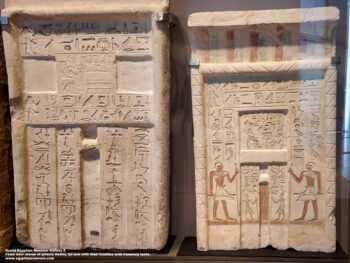 186-Dynasty-4-6,-limestone,-Saqqara,-hierakonpolis,-False-door-stelae-of-priests-Seshu,-Ipi-and-with-their-families-with-Funerary-texts,-Ancient-Egypt,-History-Pharaohs,-Grand-Egyptian-Museum