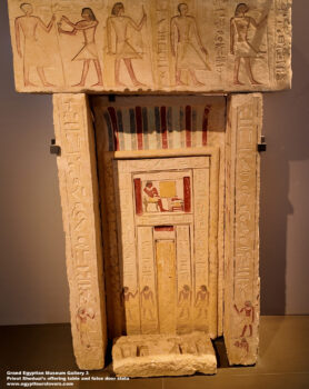 221_1-first-intermediate-period,-limestone,-Saqqara,-Ancient-Egypt,-History-Pharaohs,-Grand-Egyptian-Museum,-Priest-Sheduai’s-offering-table-and-false-door-stela-were-displayed-