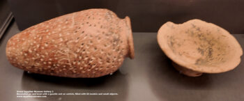 236--Naqada-III,-Pottery,-Tel-al-Farkha,-Decorated-jar,-bowl-with-a-gazelle,-ostrich,-63-models-and-small-objects,-Ancient-Egypt,-History-Pharaohs,-Grand-Egyptian-Museum