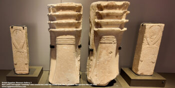 247-dynasty-5,-limestone,-Saqqara,-Djed-pillar-hieroglyph-was-connected-with-the-Osiris-God,-Tyet-Knot-represented-the-Isis-God,-Ancient-Egypt,-History-Pharaohs,-Grand-Egyptian-Museum