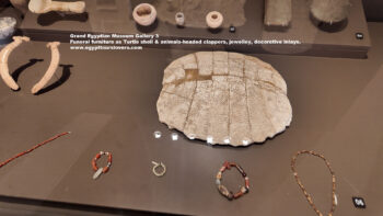 259-dynasty-1-,-ivory,-turtle-carapace,-bone,-faience,-Funeral-furniture,-Turtle-shell,-animals-headed-clappers,-jewelley,-decorative-inlays-,-Ancient-Egypt,-History-Pharaohs,-Grand-Egyptian-Museum