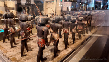 265--Dynasty-11,-plaster,-wood,-Assiut,-Models-of-Ancient-Egyptian-Army-soldiers,-spearmen,-shield-bearers,-and-archers,-Ancient-Egypt,-History-Pharaohs,-Grand-Egyptian-Museum