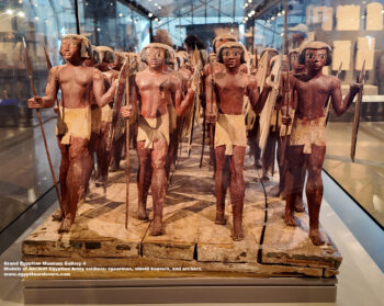 265_4--Dynasty-11,-plaster,-wood,-Assiut,-Models-of-Ancient-Egyptian-Army-soldiers,-spearmen,-shield-bearers,-and-archers,-Ancient-Egypt,-History-Pharaohs,-Grand-Egyptian-Museum