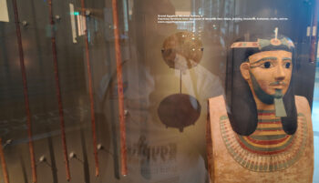 267_2-Dynasty-11,-Silver,-bronze,-Egyptian-alabaster,-Assiut,-Funerary-furniture,-tomb-of-Mesehti,-face-mask,-jewelry,-headrest,-footstool,-Ancient-Egypt,-History-Pharaohs,-Grand-Egyptian-Museum