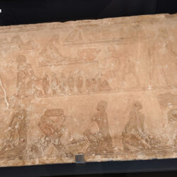 35-Dynasty-5,-limestone,-Saqqara,-food-preparation,-Ancient-Egypt,-History-Pharaohs,-Grand-Egyptian-Museum,-bread-and-beer-production,-servant-kneading-dough,-baking-loaves,-mashing-beer