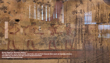44-Dynasty-6,-Ancient-Egypt,-History-Pharaohs,-Grand-Egyptian-Museum,-Plaster,-Mudbricks,-Dahshur,-The-Ka-priests-carry-meat,-offering-sacrifices-for-the-priest-Senferuinishetef