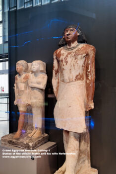 51-Dynasty-5,-limestone,-Abu-Sir,-Statue-of-the-official-Nefer-and-his-wife-Neferhathor,-Ancient-Egypt,-History-Pharaohs,-Grand-Egyptian-Museum,-overseer-of-the-royal-records-and-granaries
