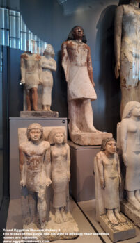 52-old-kingdom,-limestone,-Saqqara,-Ancient-Egypt,-History-Pharaohs,-Grand-Egyptian-Museum,-The-statue-of-the-judge-and-his-wife
