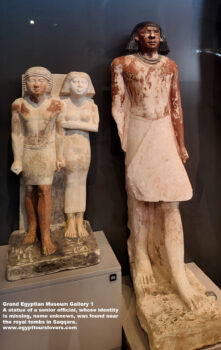 53-old-kingdom,-limestone,-Saqqara,-Ancient-Egypt,-History-Pharaohs,-Grand-Egyptian-Museum,-A-statue-of-a-senior-official