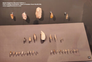 6 late Paleolithic, Flint stone, wadi kubbaniya, ezbet el-sibil, kharage oasis, stone tools, Flint shaping techniques, spears, arrows, Ancient Egypt, History Pharaohs, Grand Egyptian Museum