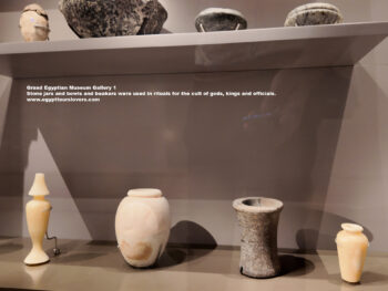75_1-Dynasty-1-6,-Egyptian-alabaster,-diorite,-granite,-basalt,-Saqqara,-giza,-abu-rawash,-dara,-Helwan,-Ancient-Egypt,-History-Pharaohs,-Grand-Egyptian-Museum,-Stone-jars-and-bowls-and-beakers