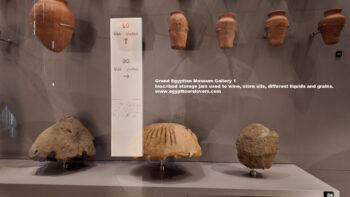 77-Dynasty-1-2,-pottery,-Helwan,-Ancient-Egypt,-History-Pharaohs,-Grand-Egyptian-Museum,-Inscribed-storage-jars-used-to-wine,-store-oils,-different-liquids-and-grains