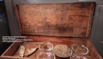92-Dynasty-1-6,-wood,-alabaster,-pibment,-greywacke,-zawiyet-el-maiytin,-minshat-ezzat,-Writing-equipment,-Papyrus-writing-surface,-Ancient-Egypt,-History-Pharaohs,-Grand-Egyptian-Museum
