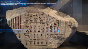 94-Dynasty-4,-limestone,-giza,-Saqqara,-Colored-hieroglyphs-offering-lists-provided-food-and-drinks-for-the-deceased-in-the-afterlife,-Ancient-Egypt,-History-Pharaohs,-Grand-Egyptian-Museum